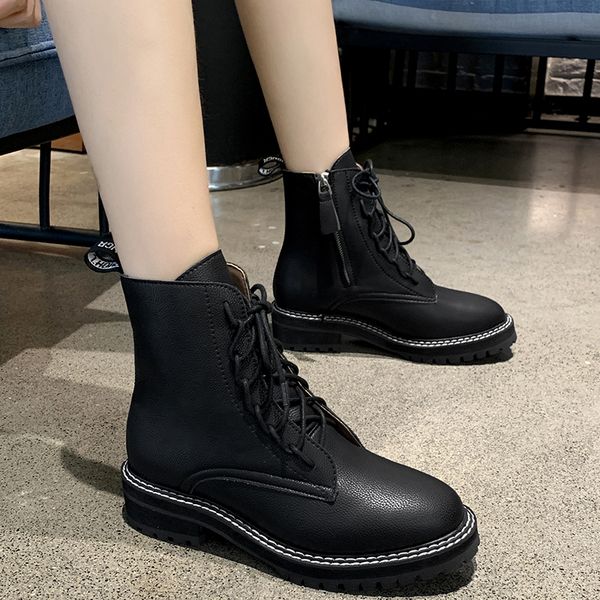women's rubber boots shoes bootee woman 2019 low heels booties lace up booties ladies round toe luxury designer rain mid calf, Black
women's rubber boots shoes bootee woman 2019 low heels booties lace up booties ladies round toe luxury designer rain mid calf, Black