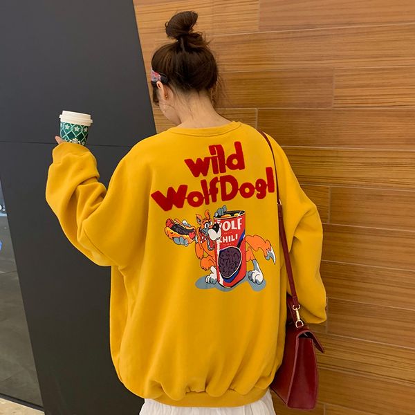 women cute letter print yellow hoodie sweatshirt fashion harajuku loose fleece sweatshirt korean hooded tracksuit clothes, Black
women cute letter print yellow hoodie sweatshirt fashion harajuku loose fleece sweatshirt korean hooded tracksuit clothes, Black