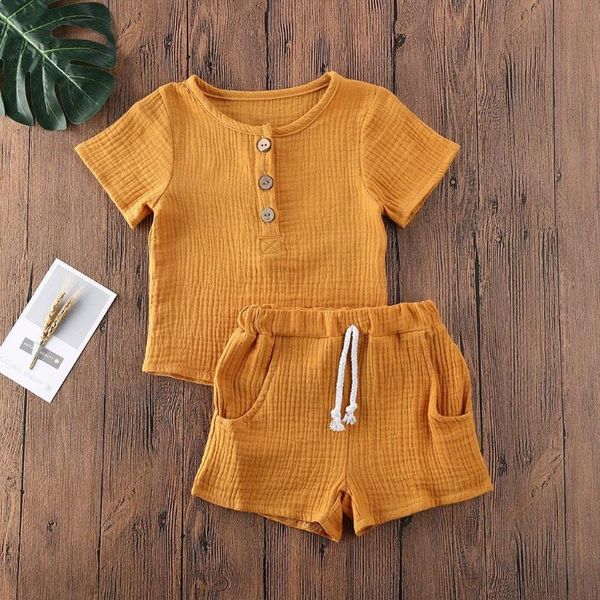 2020 baby summer clothes set kids boys girls short sleeve cotton linen elastic t-shirt +shorts pajamas set playsuit clothes, White
2020 baby summer clothes set kids boys girls short sleeve cotton linen elastic t-shirt +shorts pajamas set playsuit clothes, White