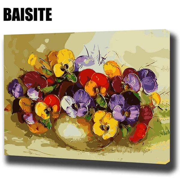 baisite diy framed oil painting by numbers flowers pictures canvas painting for living room wall art home decor e646
baisite diy framed oil painting by numbers flowers pictures canvas painting for living room wall art home decor e646