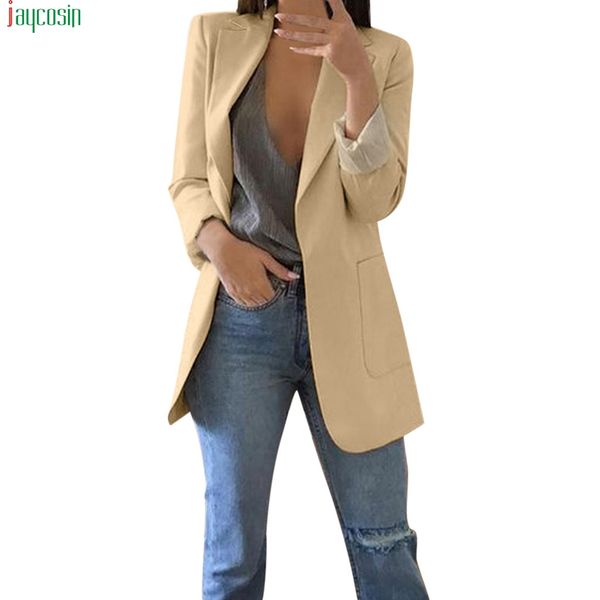 jaycosin autumn winter suit blazer women 2019 solid open front pocket cardigan formal suit long sleeve office blazer female coat, White;black
jaycosin autumn winter suit blazer women 2019 solid open front pocket cardigan formal suit long sleeve office blazer female coat, White;black