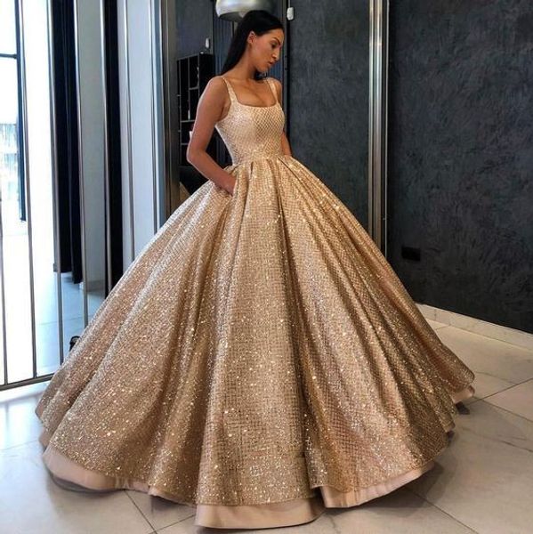 luxury gold ball gown prom evening dress square neck with straps bling sequin fabric with pockets quinceanera party dress long, Black
luxury gold ball gown prom evening dress square neck with straps bling sequin fabric with pockets quinceanera party dress long, Black