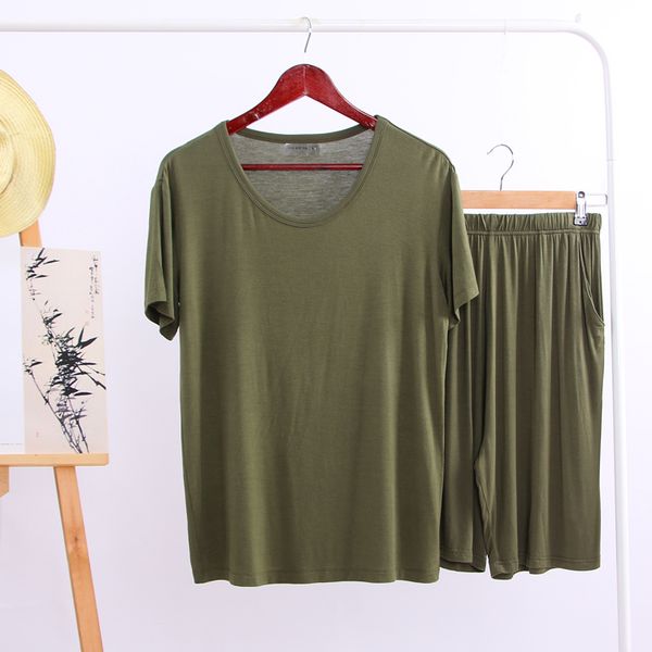 summer men's casual pajama sets modal thin pyjamas solid color short sleeve t-shirt + shorts home clothing 2 piece set sleepwear, Black;brown
summer men's casual pajama sets modal thin pyjamas solid color short sleeve t-shirt + shorts home clothing 2 piece set sleepwear, Black;brown