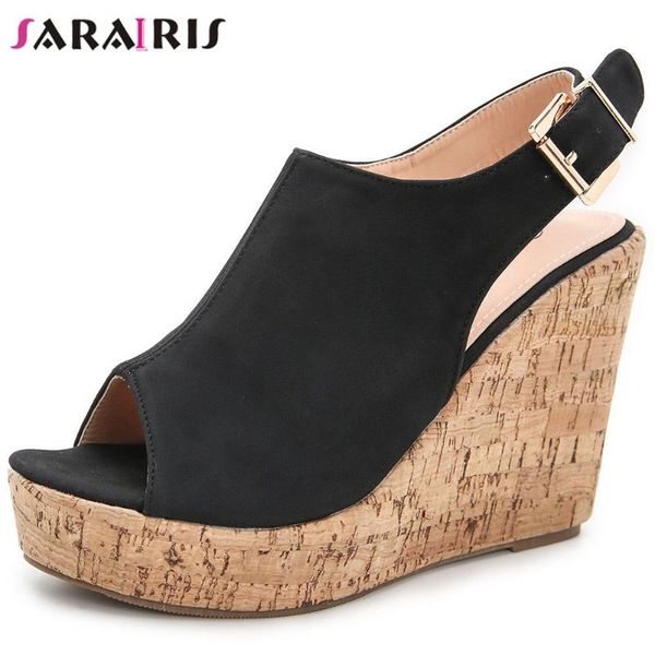 sarairis buckle strap casual wedges sandals women 2020 fashion summer sandals ladies open toe solid shoes, Black
sarairis buckle strap casual wedges sandals women 2020 fashion summer sandals ladies open toe solid shoes, Black