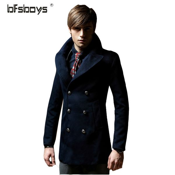 2016 new winter coat men fashion long style double breasted cotton fabric wool & blends selling dy25-p125, Black
2016 new winter coat men fashion long style double breasted cotton fabric wool & blends selling dy25-p125, Black