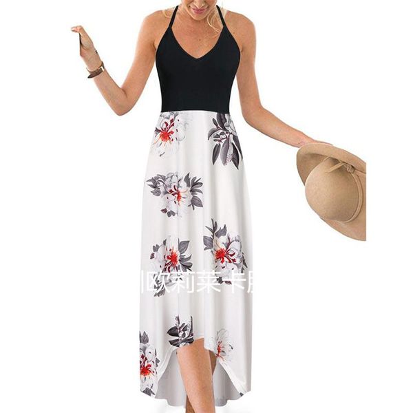 women spaghetti strap dress summer a-line floral print o-neck fashion beach sundress ladies plus size clothing, Black;gray
women spaghetti strap dress summer a-line floral print o-neck fashion beach sundress ladies plus size clothing, Black;gray