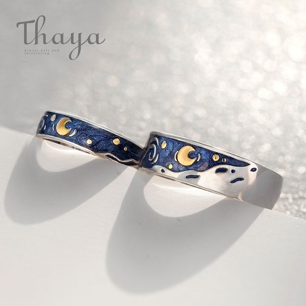 thaya van gogh's enamel couple rings sky star moon s925 silver glitter rings engagement ring wedding jewelry for women ly191217, Slivery;golden
thaya van gogh's enamel couple rings sky star moon s925 silver glitter rings engagement ring wedding jewelry for women ly191217, Slivery;golden