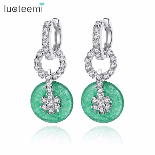 luoteemi designable fashion brand jewelry green coloring stone circle pendant drop earrings for women party jewelry accessories, Silver
luoteemi designable fashion brand jewelry green coloring stone circle pendant drop earrings for women party jewelry accessories, Silver