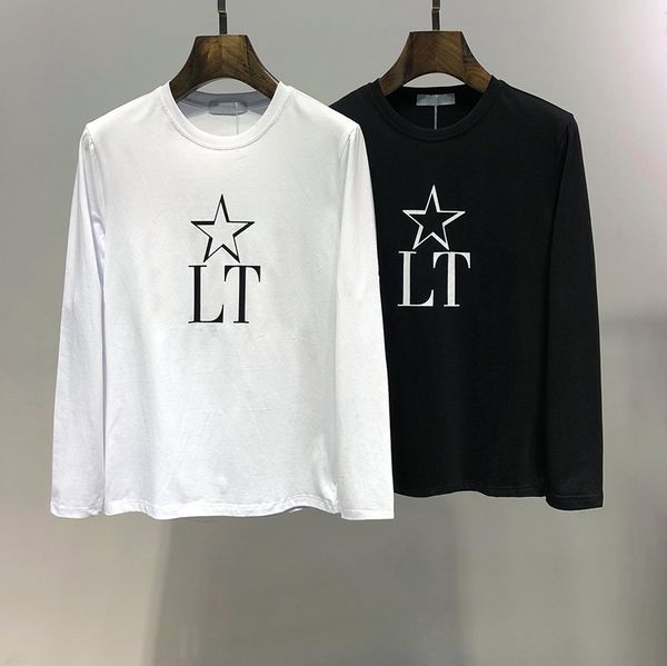new mens 2019 luxury designer clothes five-pointed star printed mens designer t shirts classic black white long sleeve simple fashion, White;black
new mens 2019 luxury designer clothes five-pointed star printed mens designer t shirts classic black white long sleeve simple fashion, White;black