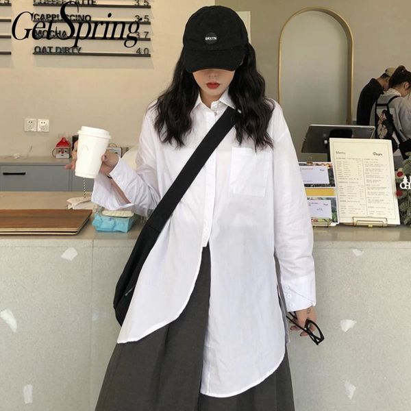 women's blouses & shirts getspring women blouse irregular shirt long sleeve white loose spring 2021
women's blouses & shirts getspring women blouse irregular shirt long sleeve white loose spring 2021