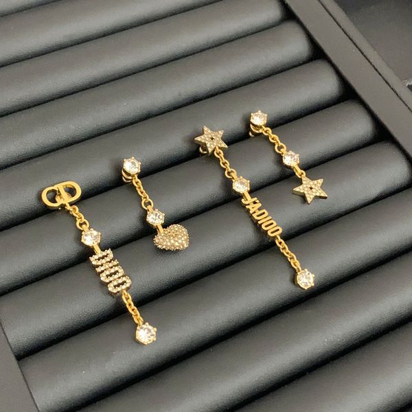 d family 2020 love asymmetric earrings female di family star cd letter earrings, White
d family 2020 love asymmetric earrings female di family star cd letter earrings, White