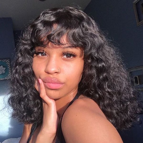 curly lace front human hair wigs for black women brazilian remy hair short bob wig with bangs 150% glueless pre plucked, Black;brown
curly lace front human hair wigs for black women brazilian remy hair short bob wig with bangs 150% glueless pre plucked, Black;brown