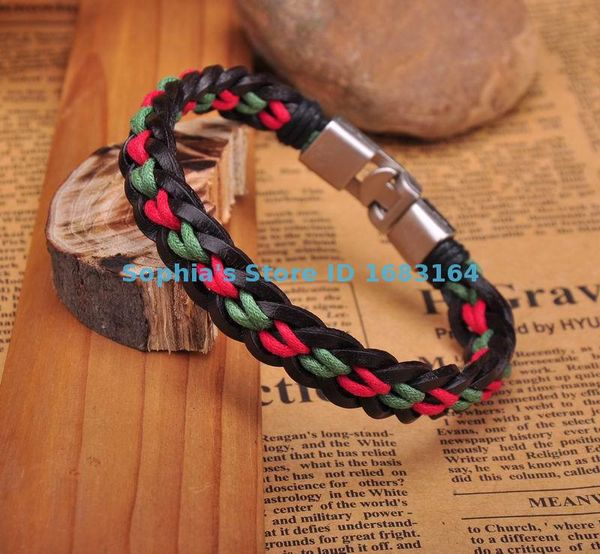 lovely black&red&green leather friendship bangle wristband mens womens, White
lovely black&red&green leather friendship bangle wristband mens womens, White