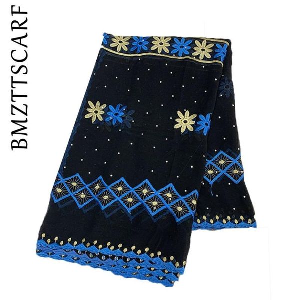 chiffon scarf muslim women embroidery chiffon scarf for shawls bm724, Blue;gray 
chiffon scarf muslim women embroidery chiffon scarf for shawls bm724, Blue;gray