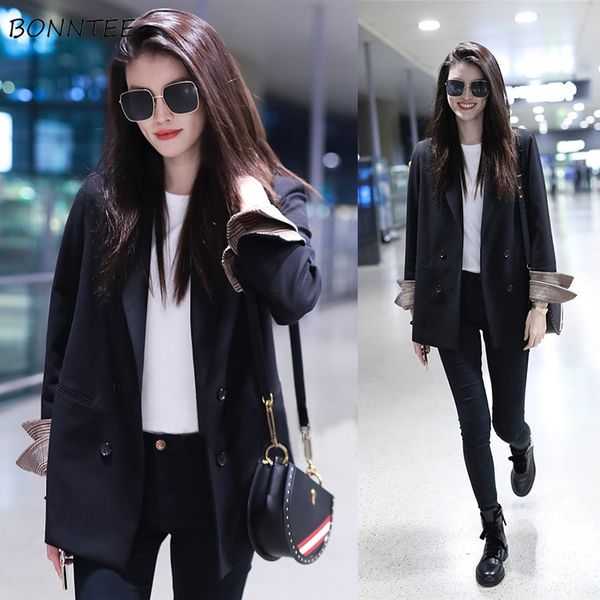 blazers women solid slim all-match korean style notched leisure female trendy double breasted long sleeve elegant, White;black
blazers women solid slim all-match korean style notched leisure female trendy double breasted long sleeve elegant, White;black