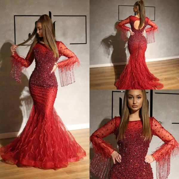 2020 luxurious evening dresses lace appliques beads crystal feather mermaid prom gowns custom made plus size special occasion dress, Black;red
2020 luxurious evening dresses lace appliques beads crystal feather mermaid prom gowns custom made plus size special occasion dress, Black;red