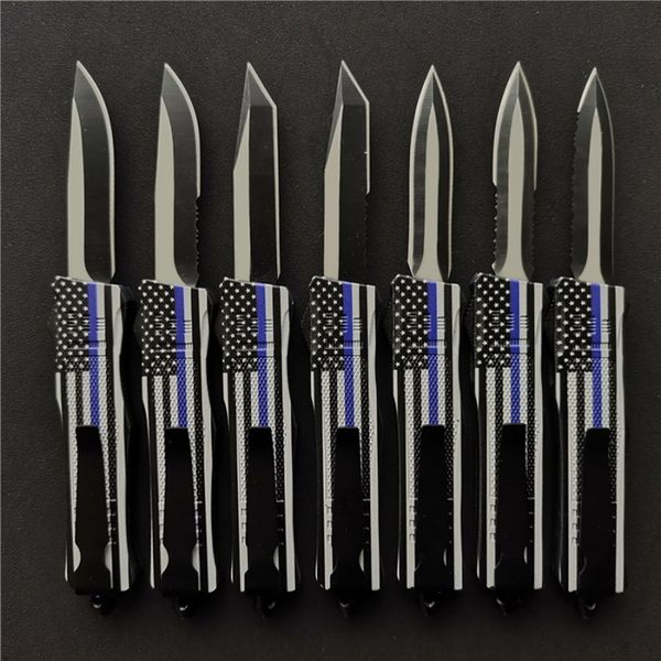 Dual action automatic Hunting Knives Thin Blue Line Flag 616 440C Steel Blade small A161 Outdoor Gear Camping Pocket Knife J11M R
Dual action automatic Hunting Knives Thin Blue Line Flag 616 440C Steel Blade small A161 Outdoor Gear Camping Pocket Knife J11M R
