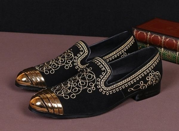 dress shoes high-heeled genuine gold leather iron men's embroidered breck breathable flat set foot, Black
dress shoes high-heeled genuine gold leather iron men's embroidered breck breathable flat set foot, Black