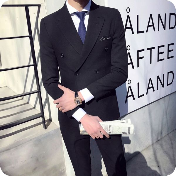 Latest Coat Pants Designs Black Groom Tuxedo Men Suits for Wedding Groomsmen Jacket Double Breasted Costume Homme 2Piece Terno Masculino
Latest Coat Pants Designs Black Groom Tuxedo Men Suits for Wedding Groomsmen Jacket Double Breasted Costume Homme 2Piece Terno Masculino