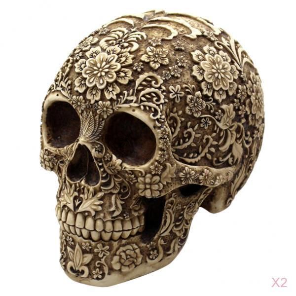 2 pieces life size replica realistic human skull gothic halloween decoration ornament
2 pieces life size replica realistic human skull gothic halloween decoration ornament