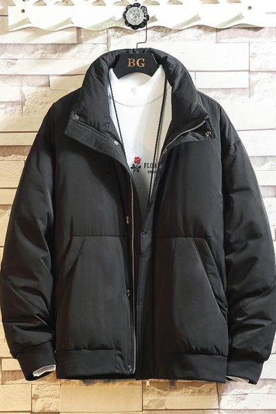 men's down & parkas jacket 2021 warm cotton loose clothes clothing, Black