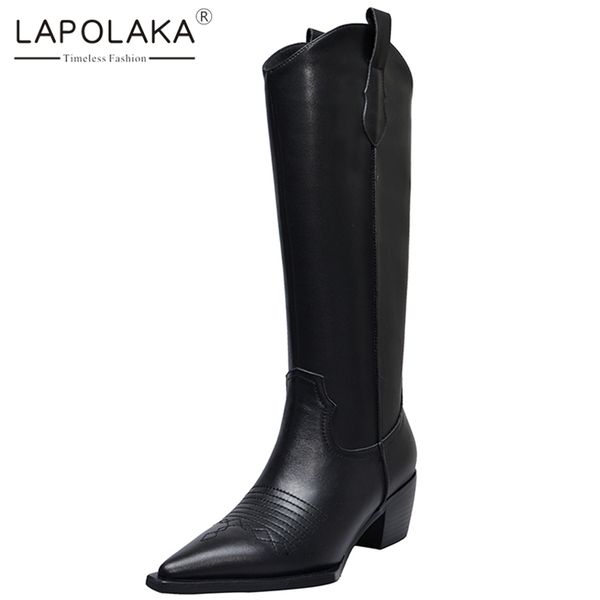 lapolaka new fashion genuine leather 2020 mid calf boots woman shoes slip on chunky heels spring autumn boots women shoes, Black
lapolaka new fashion genuine leather 2020 mid calf boots woman shoes slip on chunky heels spring autumn boots women shoes, Black
