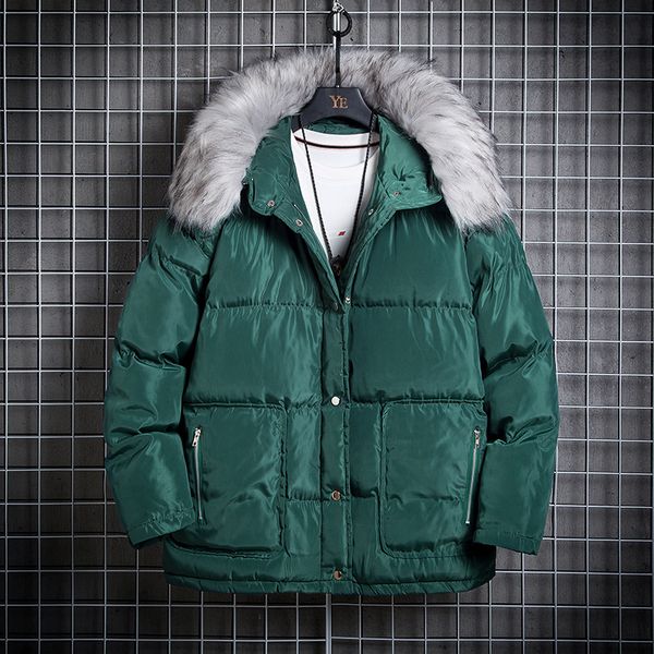 winter down jacket men's warm thick fashion parka men solid color fur collar hooded coat man loose casual cotton jacket male, Black
winter down jacket men's warm thick fashion parka men solid color fur collar hooded coat man loose casual cotton jacket male, Black