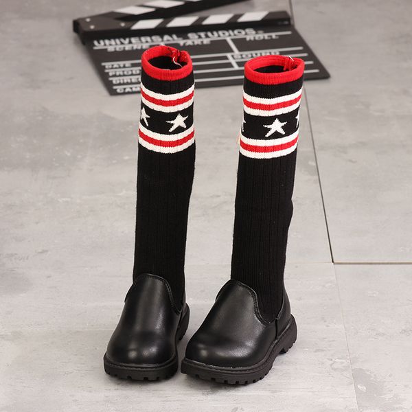 2019 new spring and autumn girls over the knee boots children' long boots knitted baby fashion non-slip, Black;grey
2019 new spring and autumn girls over the knee boots children' long boots knitted baby fashion non-slip, Black;grey