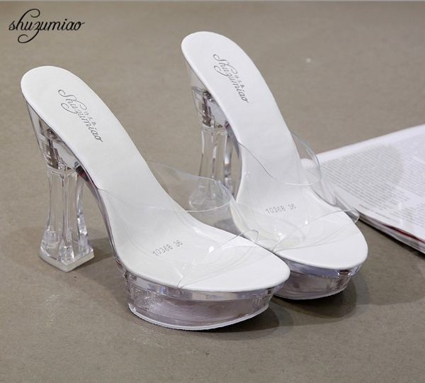 2019 new pvc clear jelly slippers women open toe high heels 14.5cm women sandals transparent perspex slippers female shoes pumps, Black
2019 new pvc clear jelly slippers women open toe high heels 14.5cm women sandals transparent perspex slippers female shoes pumps, Black