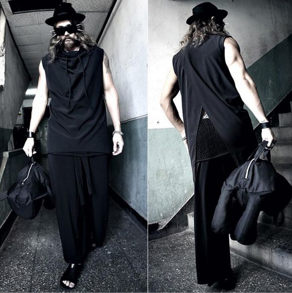 s-6xl 2019 new men clothing hair stylist fashion irregular high collar with back open forked vest waistcoat plus size costumes, Black;white
s-6xl 2019 new men clothing hair stylist fashion irregular high collar with back open forked vest waistcoat plus size costumes, Black;white