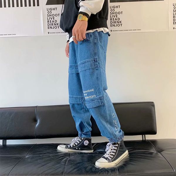 wholesale 2019 hong kong style retro letter printing jeans embroidery small fresh loose straight teenagers jeans denim pants men, Blue
wholesale 2019 hong kong style retro letter printing jeans embroidery small fresh loose straight teenagers jeans denim pants men, Blue