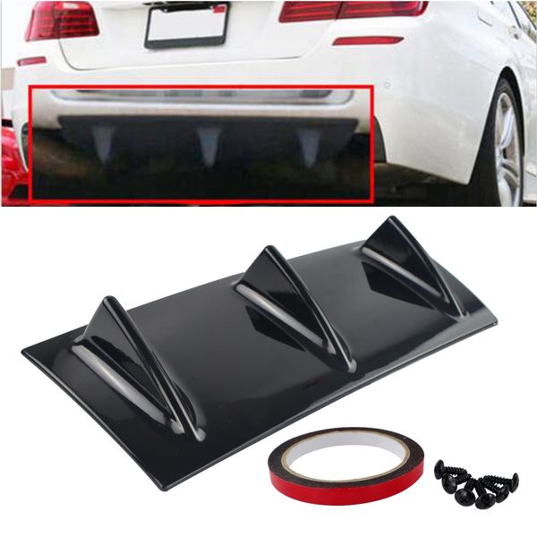 abs plastic universal black rear bumper lip chassis diffuser spoiler 3 fin shark fin style
abs plastic universal black rear bumper lip chassis diffuser spoiler 3 fin shark fin style