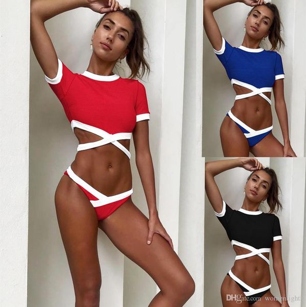 bikini 2pcs suits women clothes summer 19ss designer color contrast crop briefs bikini sets sports suits, White;black
bikini 2pcs suits women clothes summer 19ss designer color contrast crop briefs bikini sets sports suits, White;black