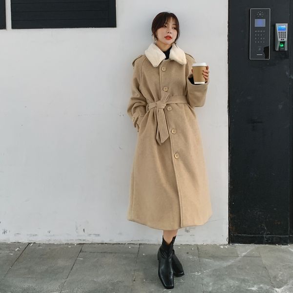 ladies hand stitched woolen jacket cashmere winter long coat genuine fluffy fox fur collar woolen coat women, Black
ladies hand stitched woolen jacket cashmere winter long coat genuine fluffy fox fur collar woolen coat women, Black