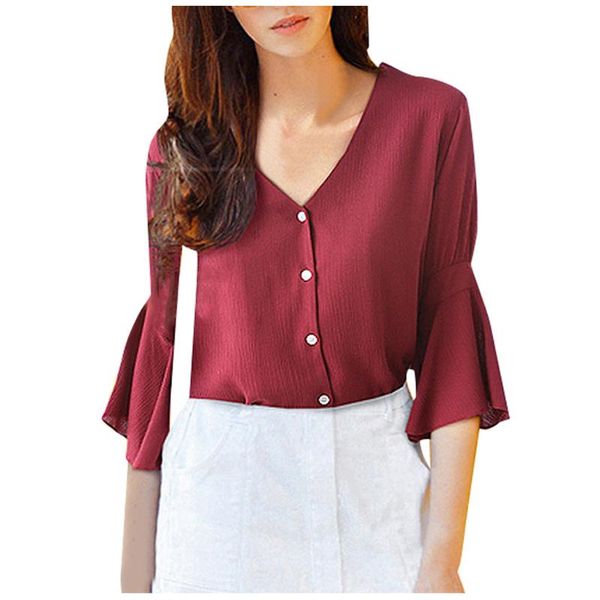 casual loose flare three quarter sleeve blouse women loose v-neck 2020 women with buttons blouses woman#g30, White
casual loose flare three quarter sleeve blouse women loose v-neck 2020 women with buttons blouses woman#g30, White