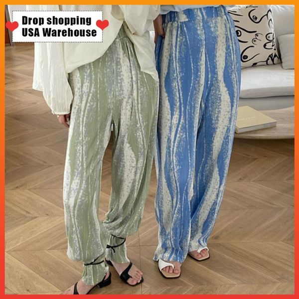 women's pants & capris oushang glittering fashion long elastic waist trouser floor-length rendering pleat casual wide leg straight, Black;white
women's pants & capris oushang glittering fashion long elastic waist trouser floor-length rendering pleat casual wide leg straight, Black;white