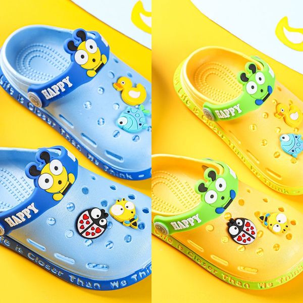 children's slippers summer boys' and children's slippers and girls' sandals baby toddler baotou hole shoes baby boys, Black;red