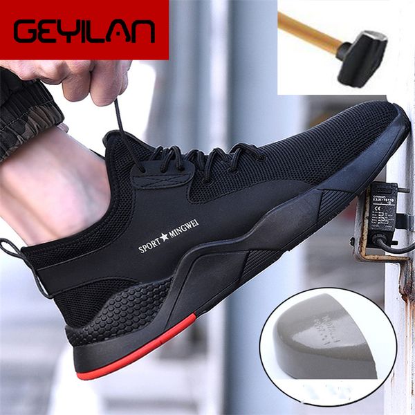 men's steel toe work safety shoes casual breathable outdoor sneakers puncture proof boots comfortable industrial shoes for me, Black
men's steel toe work safety shoes casual breathable outdoor sneakers puncture proof boots comfortable industrial shoes for me, Black