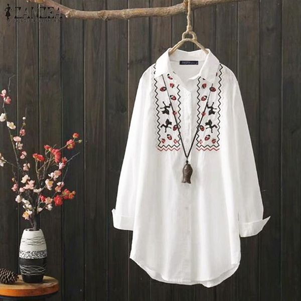 plus size women blouse zanzea vintage floral printed shirts spring lapel neck blusas femininas long sleeve tunic robe mujer, White
plus size women blouse zanzea vintage floral printed shirts spring lapel neck blusas femininas long sleeve tunic robe mujer, White