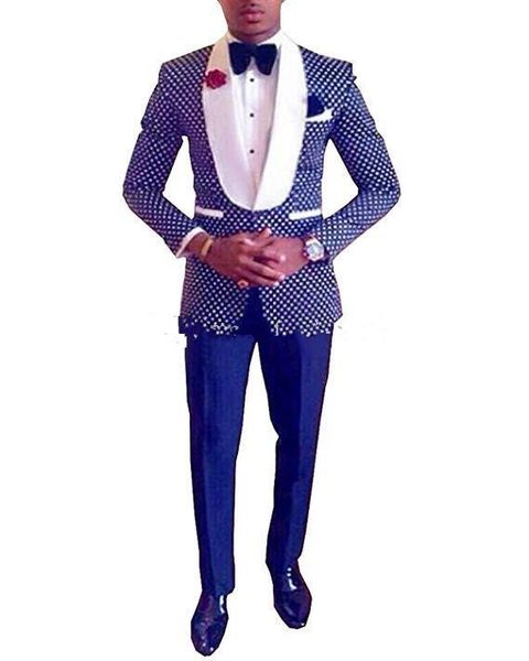 one button blue polka dot wedding groom tuxedos shawl lapel groomsmen mens dinner blazer suits (jacket+pants+tie) 257, Black;gray
one button blue polka dot wedding groom tuxedos shawl lapel groomsmen mens dinner blazer suits (jacket+pants+tie) 257, Black;gray