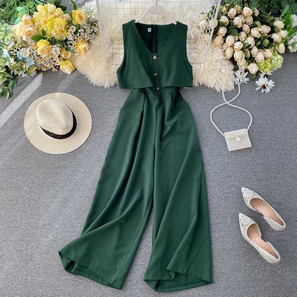 women 2020 summer elegant v-neck jumpsuits single breasted sleeveless ladies slim rompers wide-leg fashion retro jumpsuits n382, Black;white
women 2020 summer elegant v-neck jumpsuits single breasted sleeveless ladies slim rompers wide-leg fashion retro jumpsuits n382, Black;white