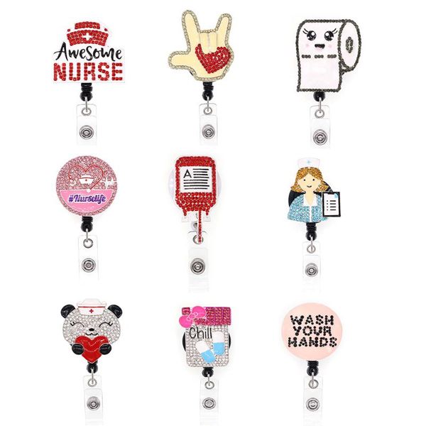 new design 9 styles rhinestone id card holder retractable badge reel with clip 100pcs, Gray
new design 9 styles rhinestone id card holder retractable badge reel with clip 100pcs, Gray