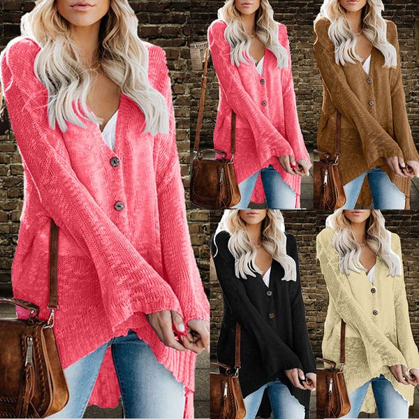 2019 explosion models autumn and winter single-breasted trumpet sleeves thin loose sweater sweater, Black
2019 explosion models autumn and winter single-breasted trumpet sleeves thin loose sweater sweater, Black