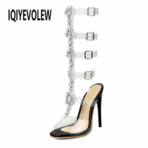 gladiator sandals women knee high rhinestones transparent buckle crystal flower high heel women stilettos slingback sandals new, Black
gladiator sandals women knee high rhinestones transparent buckle crystal flower high heel women stilettos slingback sandals new, Black