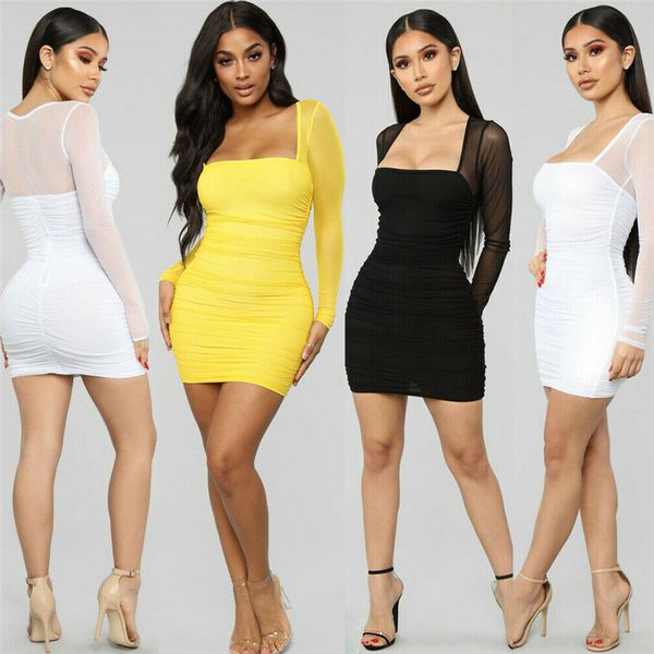 women mesh sheer see through dresses new autumn long sleeve bodycon club mini short dress new fashion dresses vestidos, Black;gray
women mesh sheer see through dresses new autumn long sleeve bodycon club mini short dress new fashion dresses vestidos, Black;gray