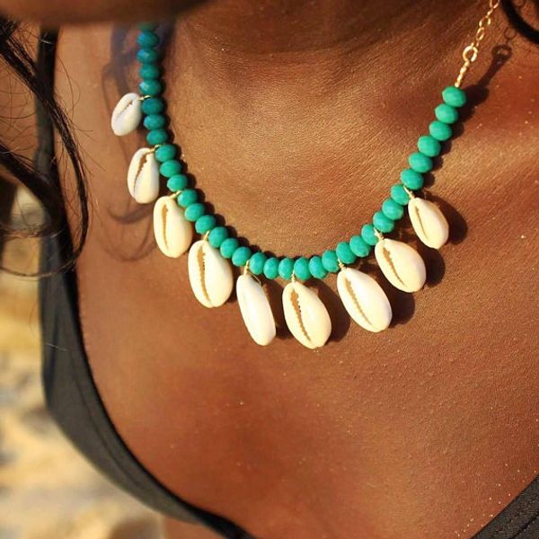 artilady shell pendant necklace puka shell statement necklace for women jewelry party idear gifts for mom, sisters, Silver