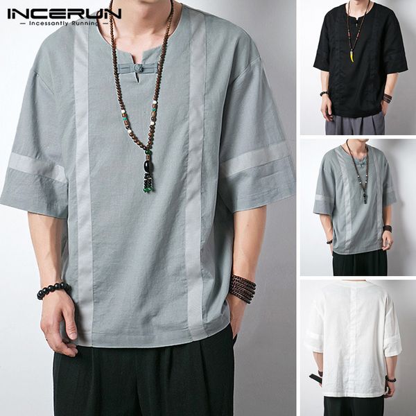 incerun 2020 half sleeve vintage shirt men o neck streetwear cotton blouse plain retro casual chemise summer s-3xl, White;black
incerun 2020 half sleeve vintage shirt men o neck streetwear cotton blouse plain retro casual chemise summer s-3xl, White;black