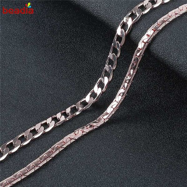 est fashion personality jewelry men women rose gold color simple choker necklace weaving classic chains jewelry 52cm, Silver
est fashion personality jewelry men women rose gold color simple choker necklace weaving classic chains jewelry 52cm, Silver