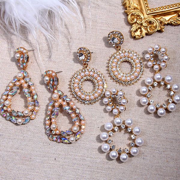 flatfoosie elegant simulated pearl earrings for women gold geometric round crystal dangle earrings 2020 romantic wedding jewelry, Silver
flatfoosie elegant simulated pearl earrings for women gold geometric round crystal dangle earrings 2020 romantic wedding jewelry, Silver
