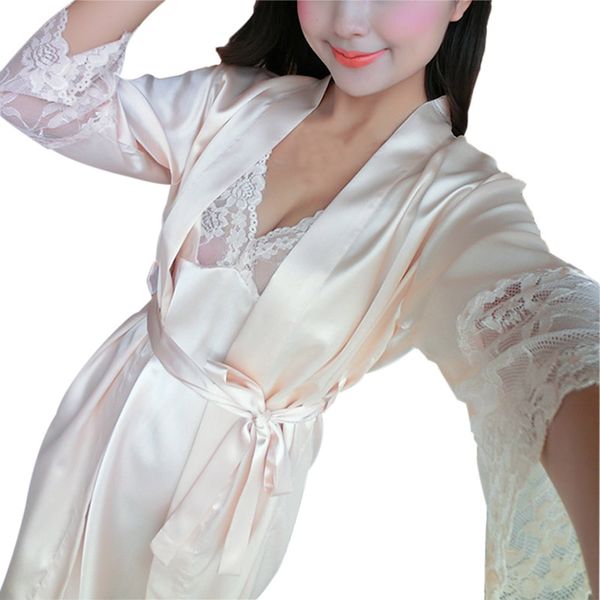 2 pcs women lace robe set rayon women pajamas v-neck nightgown cardigans plus size, Black;red
2 pcs women lace robe set rayon women pajamas v-neck nightgown cardigans plus size, Black;red